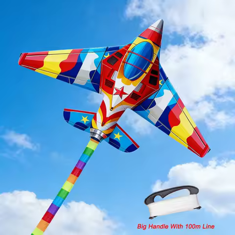Colorful Plane Kite For Outdoor Fun Sports With Handle And Line Good Flying Factory Outlet
