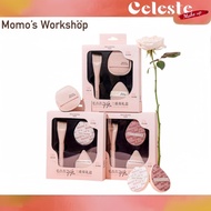 MOMO'S WORKSHOP 3PC SET Foundation Brush & Makeup Sponge 2-in-1 Base Makeup Set Soft Skin-Friendly M