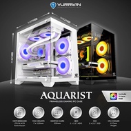 Vurrion Aquarist Caing Pc Gaming M-ATX Tempered Glass Includes 5 RGB Fans