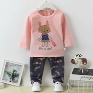 Children's Pajamas Casual Girls' Suits - Bunny Brown