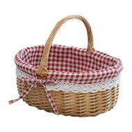 (AFZU) Wicker Basket Gift Baskets Empty Oval Willow Woven Picnic Basket with Handle Wedding Basket S
