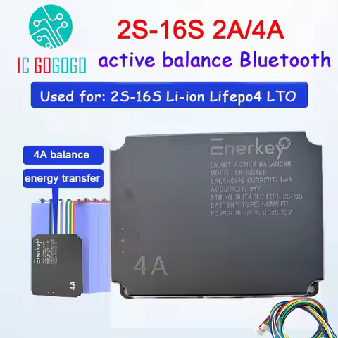 1mv 2A 4A Active Balancer 2S to 16S 15S 48V Li-ion ion Lifepo4 LTO Battery Cell Bluetooth APP Balanc