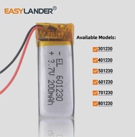 601230 3 8 3.7V 200Mah 301230 401230 501230 701230 801230 Rechargeable Lithium Polymer Battery Lipo