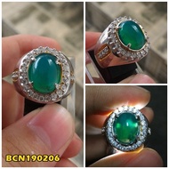 Cincin Bacan Doko kristal Ring Perak Size Kantoran Natural batu akik