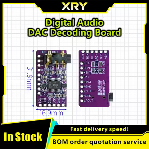 Interfaz I2S PCM5102A DAC, decodificador GY-PCM5102 I2S, módulo de reproductor para Raspberry Pi, pl