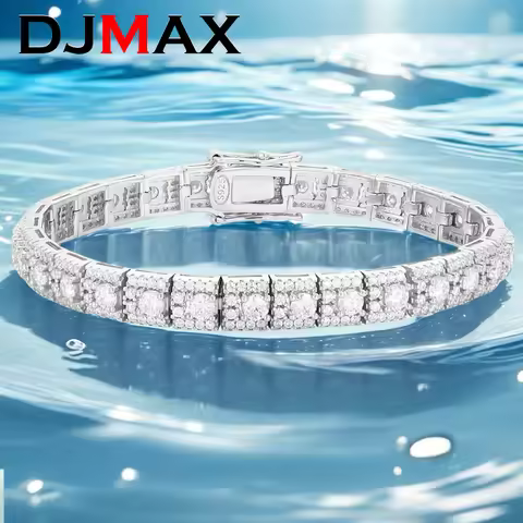 DJMAX Luxury Women's Moissanite Diamond Bracelet Original 925 Sterling Silver Jewelry Versatile and