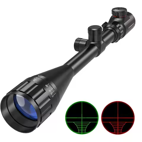 6-24x50 AO Rifle Scope Hunting Long-Range Scope Illuminated Red/Green Reticle Tactical Optical Sight