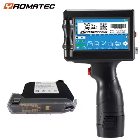 YAOMATEC 12.7mm image picture QR code serial number portable mask online printer hand jet handheld t