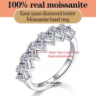 Total 2.1ct 7 Stones rings 4mm heart cut moissanite band ring eternity wedding engagement ring