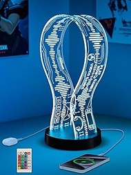 CoolGift Mart Light Up Headphone Stand with 16 Color Lights, Game Pattern Acrylic Headset Stand with