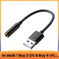 (E L X I) USB to 3.5mm Jack Audio Adapter USB to Audio Jack Adapter Headset USB A to 3.5mm Female Ex