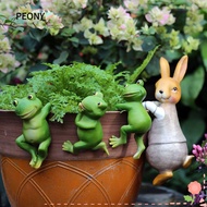 PEONY Frog Rabbit Statue Flowerpot Fish Tank Accessories Landscape Decoration Simulation Model Frog 