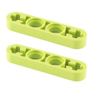 [2 Pieces] LEGO Technic Slim Bar with Shaft Hole, Lemon Yellow ID 32449, 63782