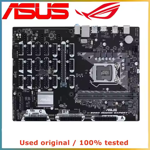 For Asus B250 MINING EXPERT Mining Rig BTC ETH Mining Motherboard LGA 1151 Intel B250 DDR4 32GB supp