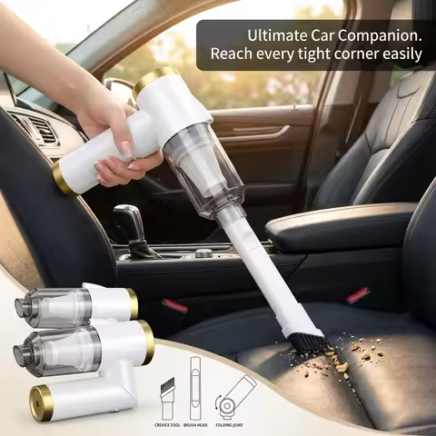 Cordless Handheld Vacuum Cleaner, 9000Pa Portable Folding Car Vacuum with 120W High Power, Rechargea