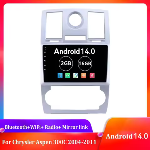 2din Car Radio Android 14.0 For Chrysler 300 C 300C 2004 -2011 9" GPS Navigation Multimedia Player B