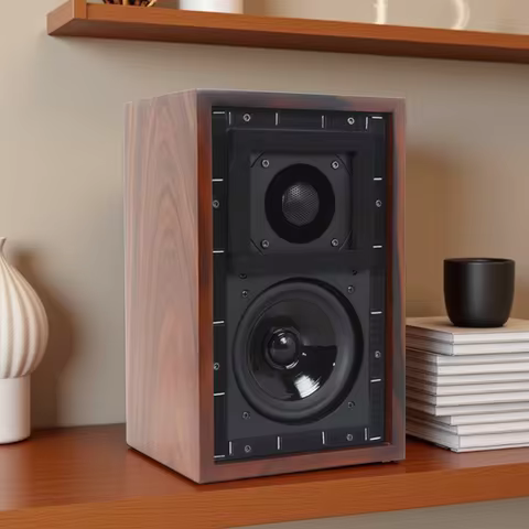 60W Bookshelf Speakers 8 Ohm Monitor Sound Box 2-Way Passive Loud Speaker HiFi 75Hz-20KHz Wood Audio
