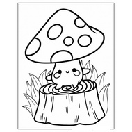 Set of 22 Mushroom Coloring Papers for children, A4, A5 sized coloring pages for children