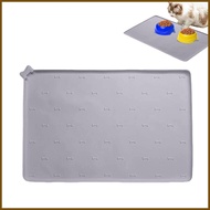 Water Bowl Mat Silicone Cat Food Placemat 23.6 X 15.7 Inch Non-slip Anti-Spill Rug Foldable Water Bo