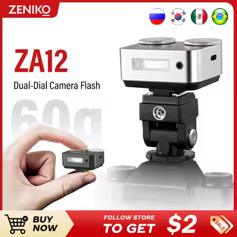 Mini ZENIKO ZA12 Flash for SONY zv1, Fujifilm xt5 mirrorless cameras, external top lights, hot shoes