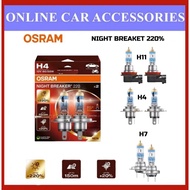 Osram Night Breaker 220 Up to +220% Headlamp Fog lamp Bulb H4 H11 H7 Headlight bulb (Colour Yellow)
