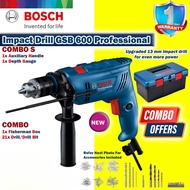 BOSCH GSB600 IMPACT DRILL / DRIVER with Fisherman Box & 21x Accessories set GSB 600