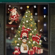 [DB] New Christmas Decoration Window Stickers Santa Gifts Merry Christmas Mirror Sticker Xmas Tree Window Glass Sticker New Year [Ready Stock]