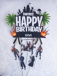 Cake Topper Fortnite / Topper kue Fortnite / Tusukan kue Fortnite