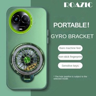 Luxury Metallic Aurora Color Phone Case For Realme 11 5G/Realme 11X 5G With Rotatable Gyro Stand Mat