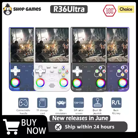 R36 Ultra 2025 Open Source R36S Video Game Console Linux System 4.0 Inch IPS Screen Portable Pocket 