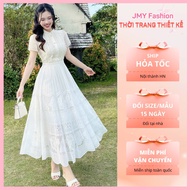 (FIRE) V611, RC673 Luxurious design long flared cream white lace dress [TH HA LE]