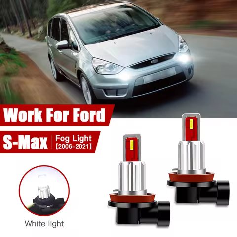 2pcs Led Car Fog Lamp for Ford S-Max 2006 2007 2008 2009 2010-2021 H11/H8 Front Fog Light Bulb Car A