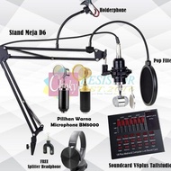 Paket Lengkap Full Set Microphone Condenser Bm8000 Dan Soundcard
