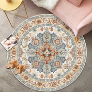 Minimalist Aesthetic Motif Floor Carpet Round Polyester Carpet 90x90 & 120x120cm Round Anti-Slip Car