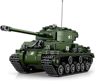 MISINI 77030 M4A3E8 Sherman Medium Tank Building Block Kit, World of Tanks Authorised Products, Come