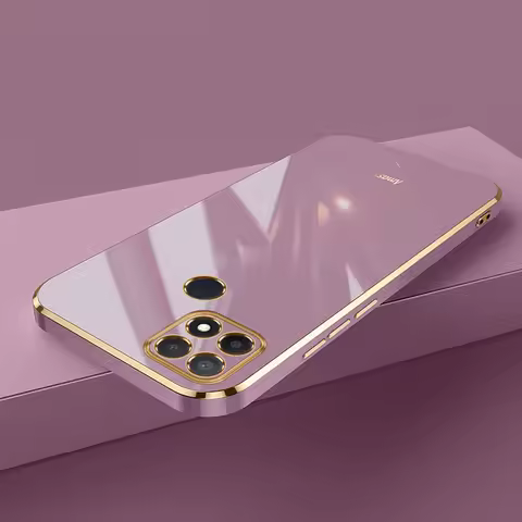 For oppo A15 Case Luxury Square Plating OPPO A15s Phone Case CPH2179 CPH2185 ShockProof Silicone Bac