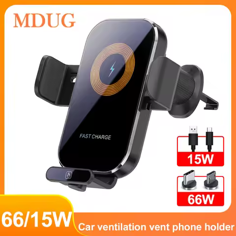 66/15W Car Wireless Charger Auto Car Mount Phone Holder Stand Fast Charging For iPhone Xiaomi Samsun