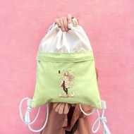 Naomi Brown Pocket Drawstring Backpack gymsack string bag string bag