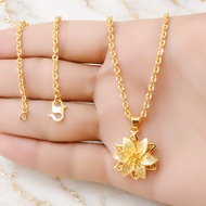 Dubai Flower Pendant Necklace Nori ChainPOLOS Premium Classy Wedding Jewelry