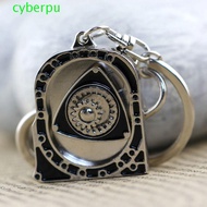 CYBERPULSE Spinning Rotor Keychain, Zinc Alloy Mechanical Automotive Engine Rotary Keyring, Smooth S