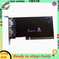 PCIE X16 to 2-Port SFF-8654 8i X8 External Graphics Card EGPU Adapter Card with Half-Height Baffle f