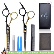 🇸🇬 Professional Hair Cutting Tools Scissors Set Kit Haircut Thinning Shears Comb Cape Clips Precisio