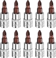 HARFINGTON 10pcs PZ1 Phillips Bit Socket 1/4" Square Drive Cross Head Extension Impact Bit Power Nut