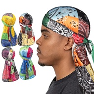 New Style Long-Tailed Pirate Hat Multicolor Printed Hair Care Head Cap Durag durag5.30