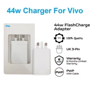 44w Fast Charger For Vivo Flash Charge 2.0 Adapter With 6A Type-C Cable Support 33w 44w Flash Charge