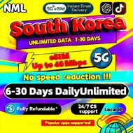 South Korea eSIM 5G 6-30 Days DailyUnlimited Data eSIM South Korea LG SKT