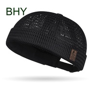 BHY Unisex Mesh Beanies Hat Docker Hat Brimless Cap Sailor Hat Docker Skull Cap Streetwear Docker Ca