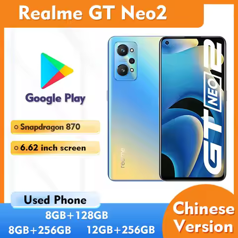 Realme GT Neo2 5G 8GB 12GB RAM 128GB 256GB ROM SmartPhone Android CPU Snapdragon 870 6.62inch 64MP U