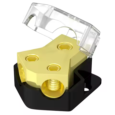 12V Power Distribution Block Car Audio Amp Splitter 2 Way 0/2/4 Gauge in 4/6/8 Gauge Out Ground Dist