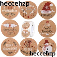 HECCEHZP 500PCS Sealing Labels, Snowman Bell Dia. 4CM Merry Christmas Stickers, Creative Mixed Pattern DIY Kraft Paper Gift Wrapping Sticker Christmas